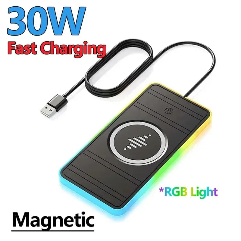 Car Wireless Charger Magnetic Phone Holder for Car Support Anti-slip Car Wireless Charging Mat for iPhone 17 16 15 Pro Max Samsung