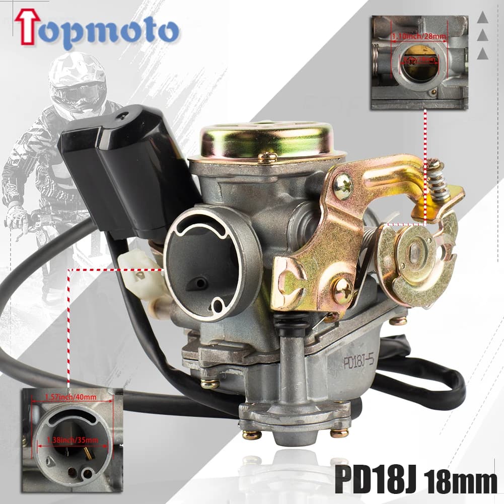 PD18J 18mm moto Carb Big Bore carburatore CVK per cinese GY6 50cc 60cc 80cc 100cc 139QMB 139QMA Scooter ciclomotore ATV Go-Kart