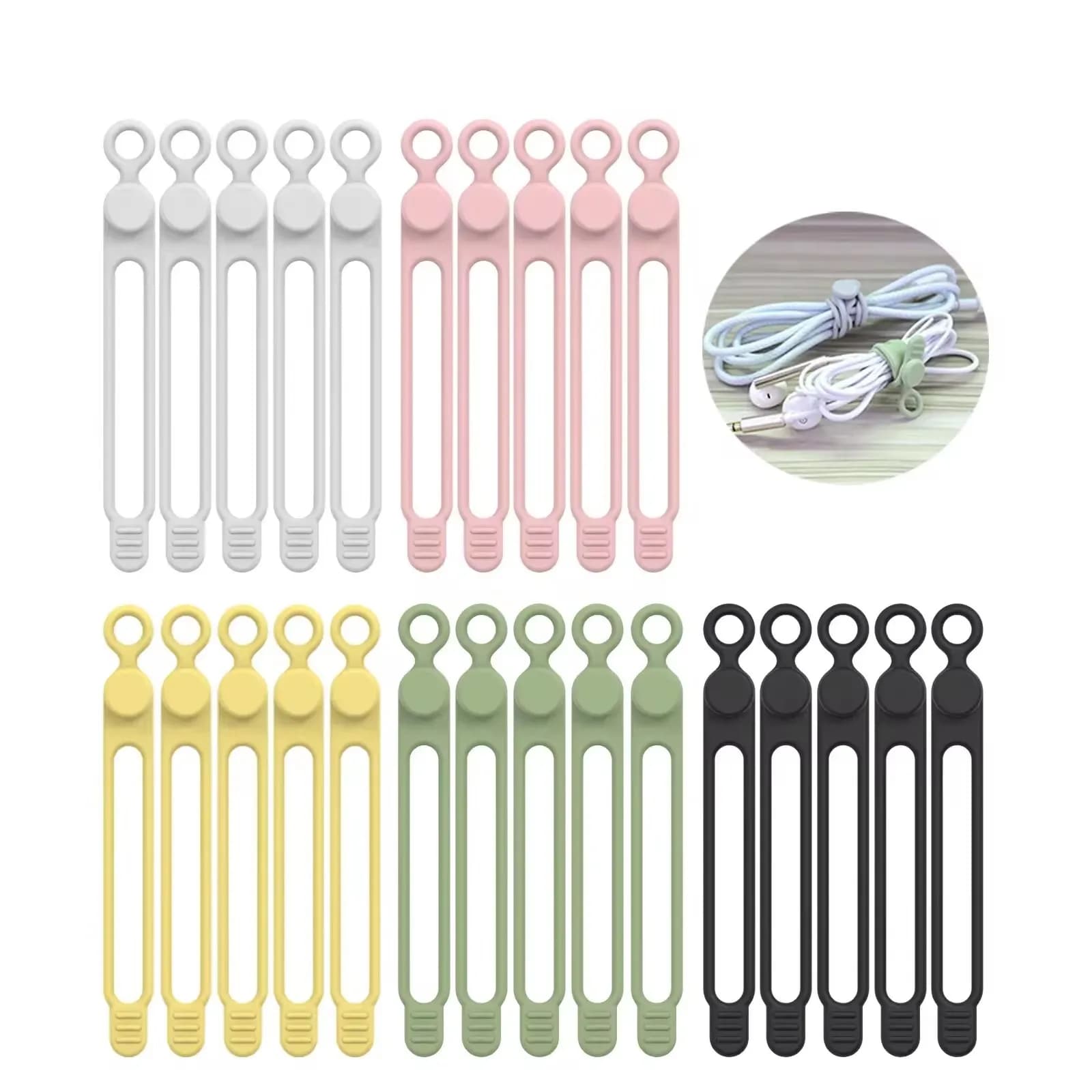 Fascetta per cavi in silicone, organizer per cavi, fascette per cavi, fascetta per cavi riutilizzabile, organizer per cavi da viaggio, graziosa fascetta elastica, fascetta per cavi