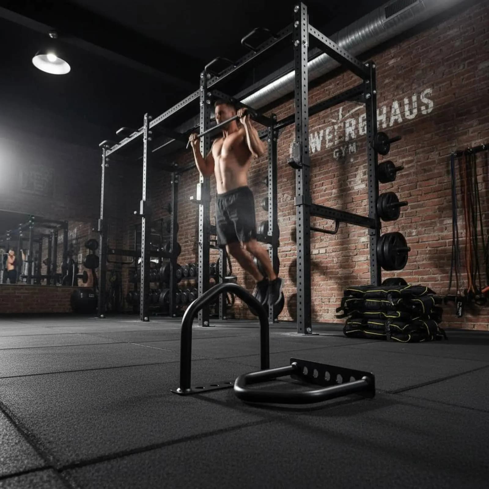 Double Curved Pull up Handle Long-Lasting Steel Twofold Bend Chin-up Bar Grip Curved Exercise Handle Non-Slip Grips