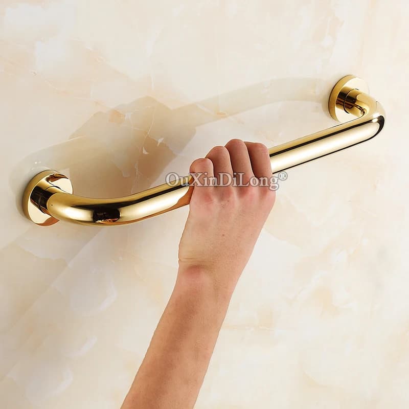 Top Luxury 320/420/520mm Ottone puro Bagno Vasca WC Corrimano Grab Bar Cabina doccia Dritto Maniglia di supporto di sicurezza Portasciugamani