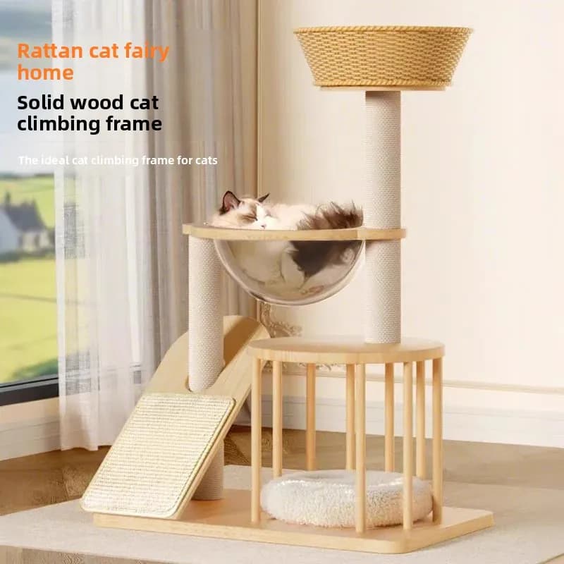 Cat climbing frame cat litter integrated household small apartment does not occupy an area cat shelf scratch resistant