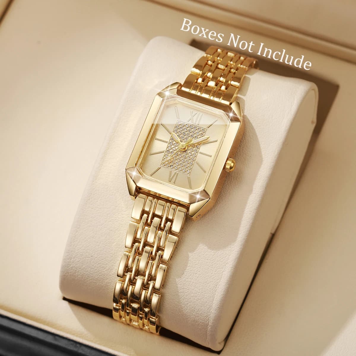 Fashionable Rectangular Women's Watches Quartz Wrist Watch With Stainless Steel Strap Reloj Mujer (No Box)