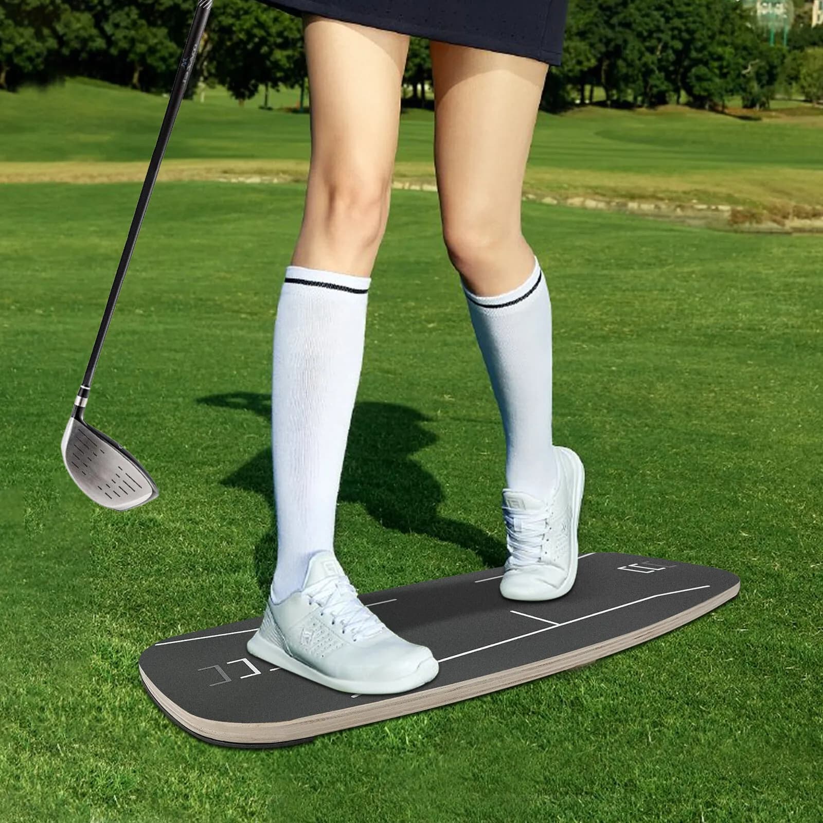 Golf Swing Trainer Pressure Plate, Weight Shift Golf Balance Board, Golf Pressure Plate Weight Capacity 150 kg, Color: Black