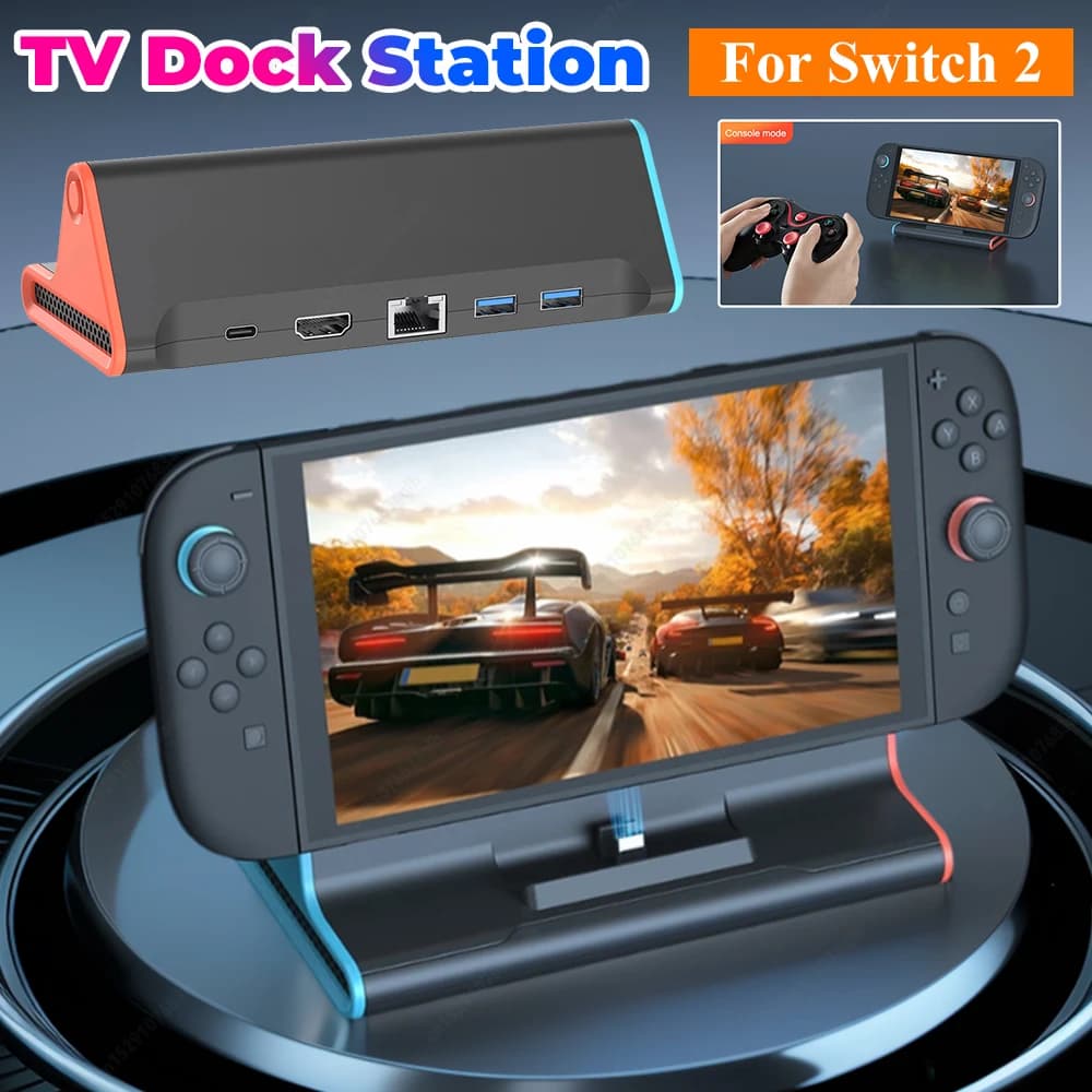 Docking station TV 4K per console di gioco Switch 2 Docking station con porta USB tipo C/USB Supporto dock di ricarica rapida USB3.0 per NS2