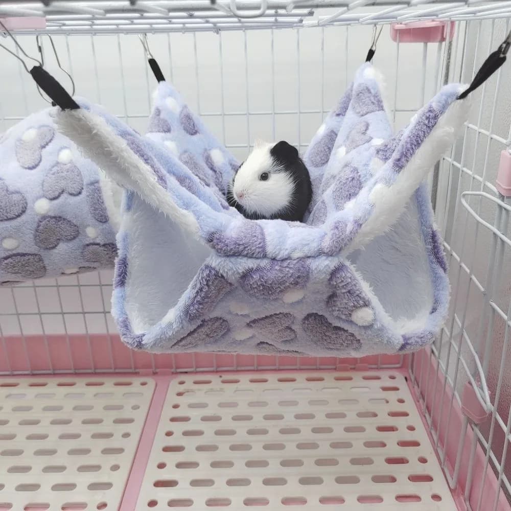 Cozy Winter Hanging Pet Hammock Warm Thicken Small Animal Sleeping Bag Soft Double-layer Nest Bed for Hamster