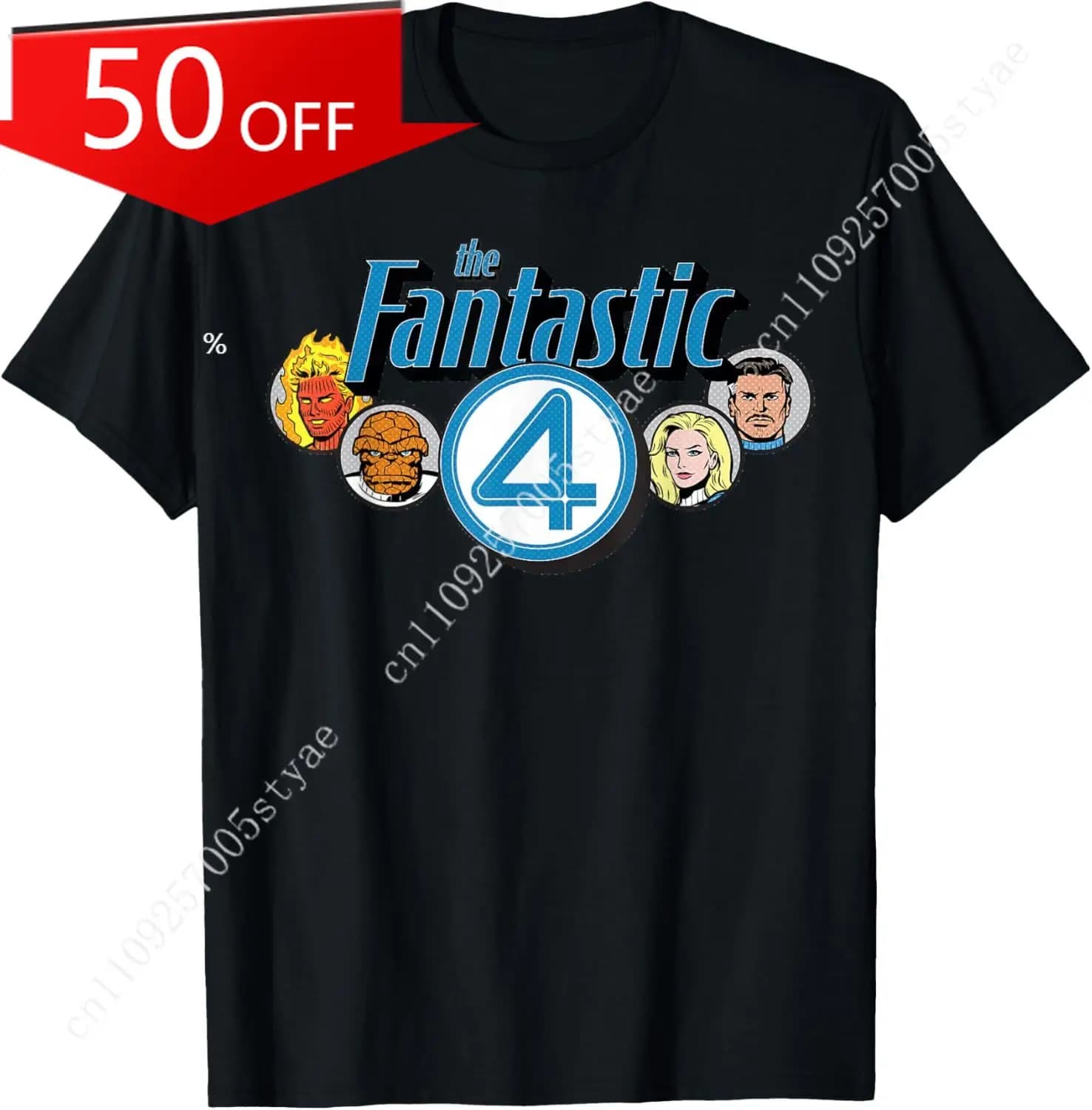 Marvel The Fantastic Four: First Steps Retro Team & Logo T-Shirt