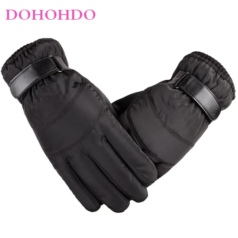Guanti neri Autunno Inverno Uomo Guanti touch-screen Tenere al caldo Ciclismo Outdoor Sci antiscivolo Guanti antipioggia Guanti da moto
