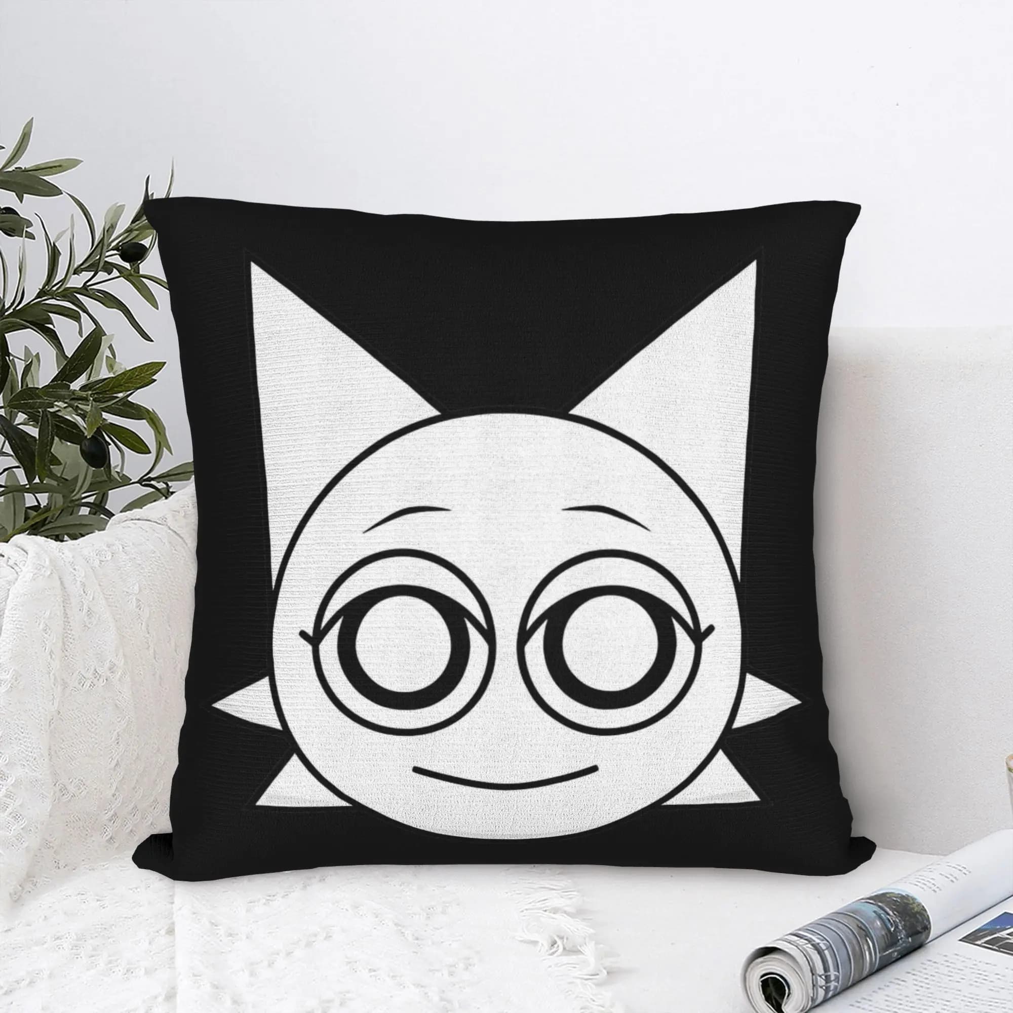 Sprunki Happy Wenda (Bianco) Polyester decorative cushion cover for sofa, fantastic pillow covers