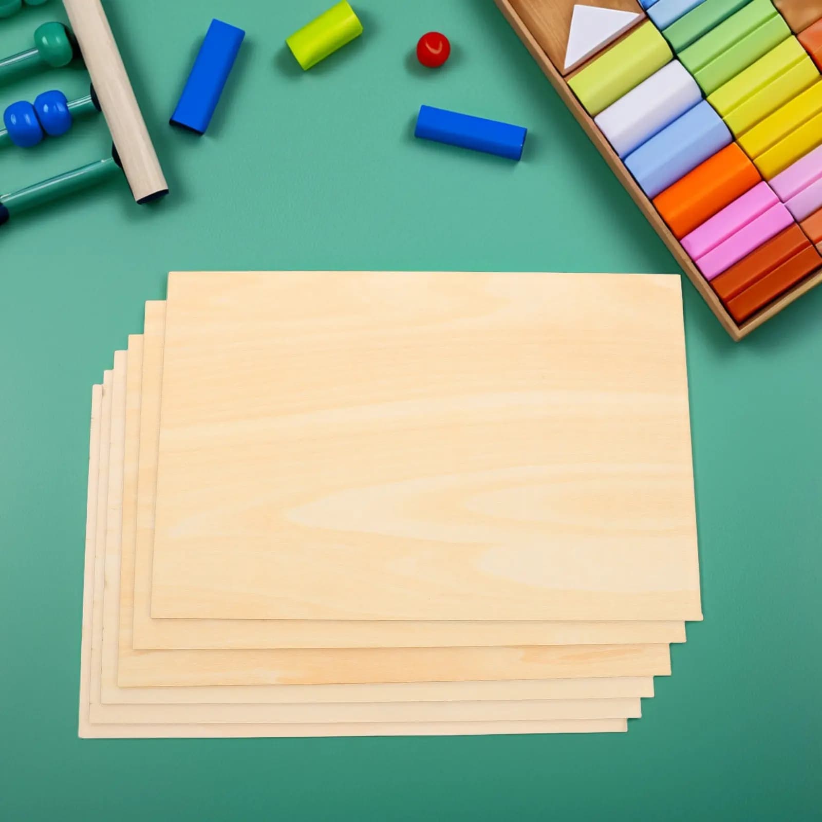 6Pcs Handcrafted Basswood Sheets for Crafts Unfinished Rectangular Wooden Boards Ideal for Painting Carving Cutting DIY