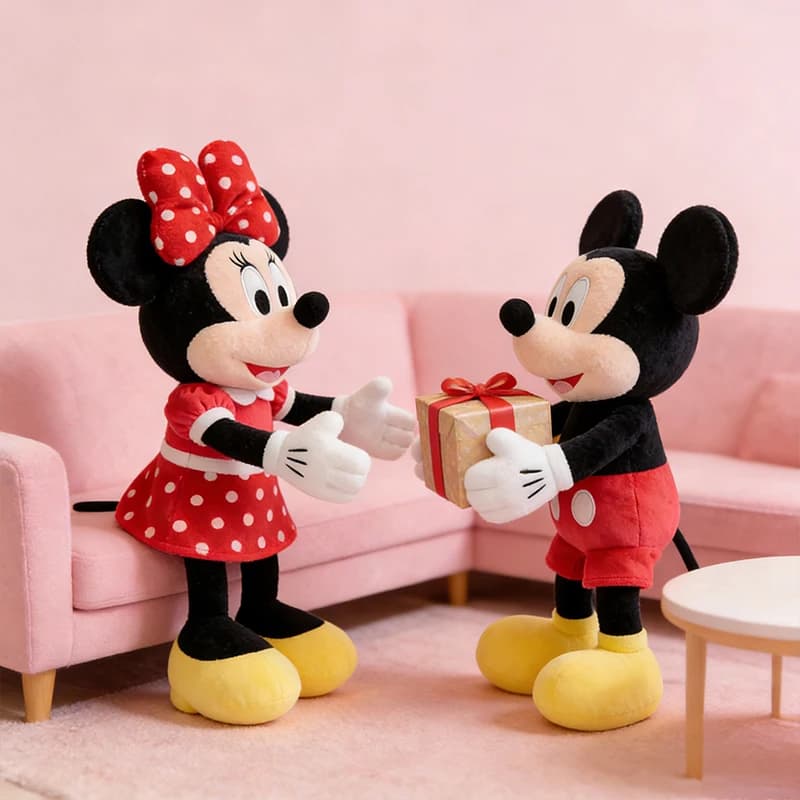Disney Topolino e Minnie 12 # Peluche Morbido Stile Fresco e Carino, Giocattolo Imbottito per Bambini, Regalo di Compleanno per Fan, Decorazione per la Casa