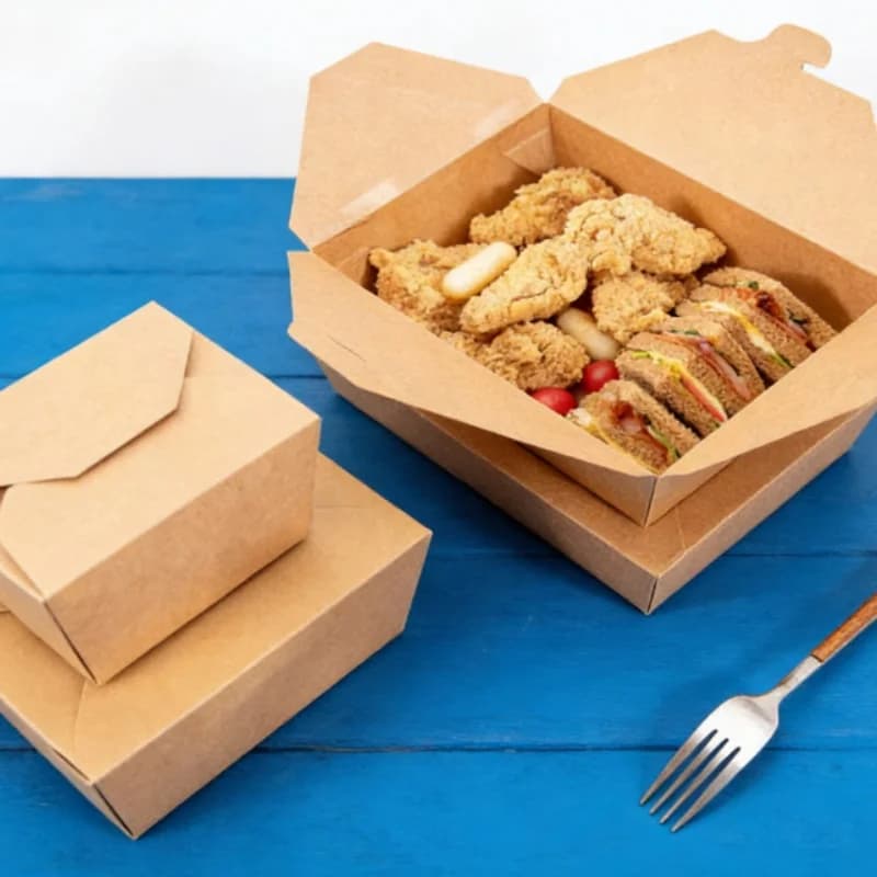 Kitchen Disposable Food Containers Eco-Friendly Design Waterproof Oil-Proof Lunch Box Fried Chicken Fruit Snack Storage Boxes