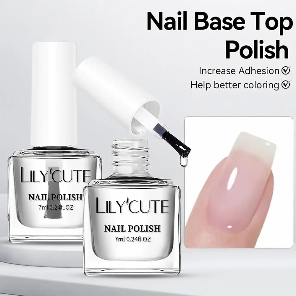 7ml Milky White Nail Strengthener Base Coat Long Lasting Waterproof Quick Dry Glossy Top Coat Transparent Nail Care Oil
