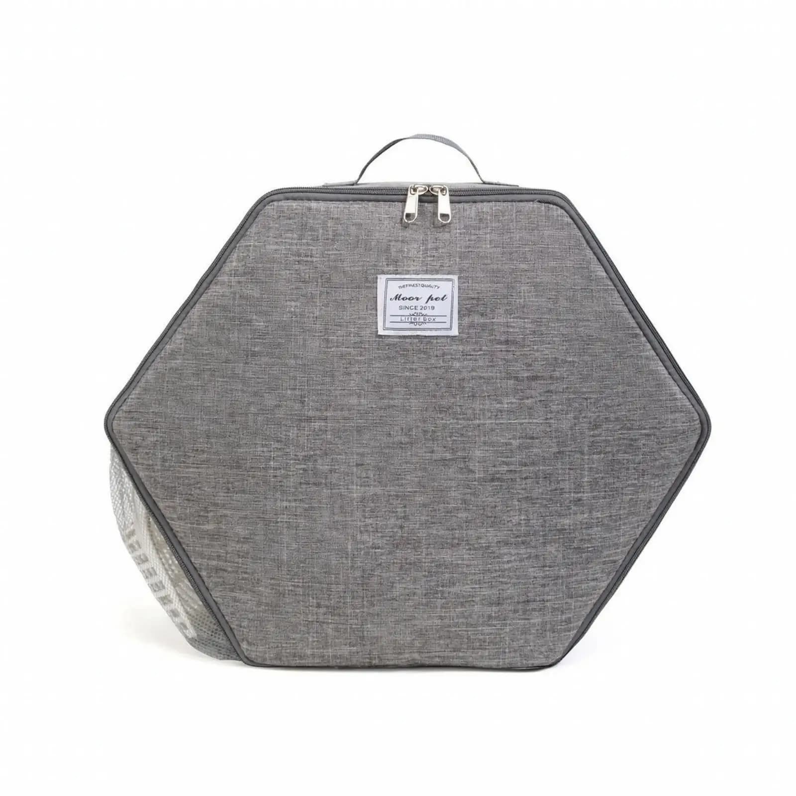 Lightweight Portable Feline Litter Tray Zippered Top Closure, Easy-to-Clean Lined Interior, Portable Cat litter tray, for Car