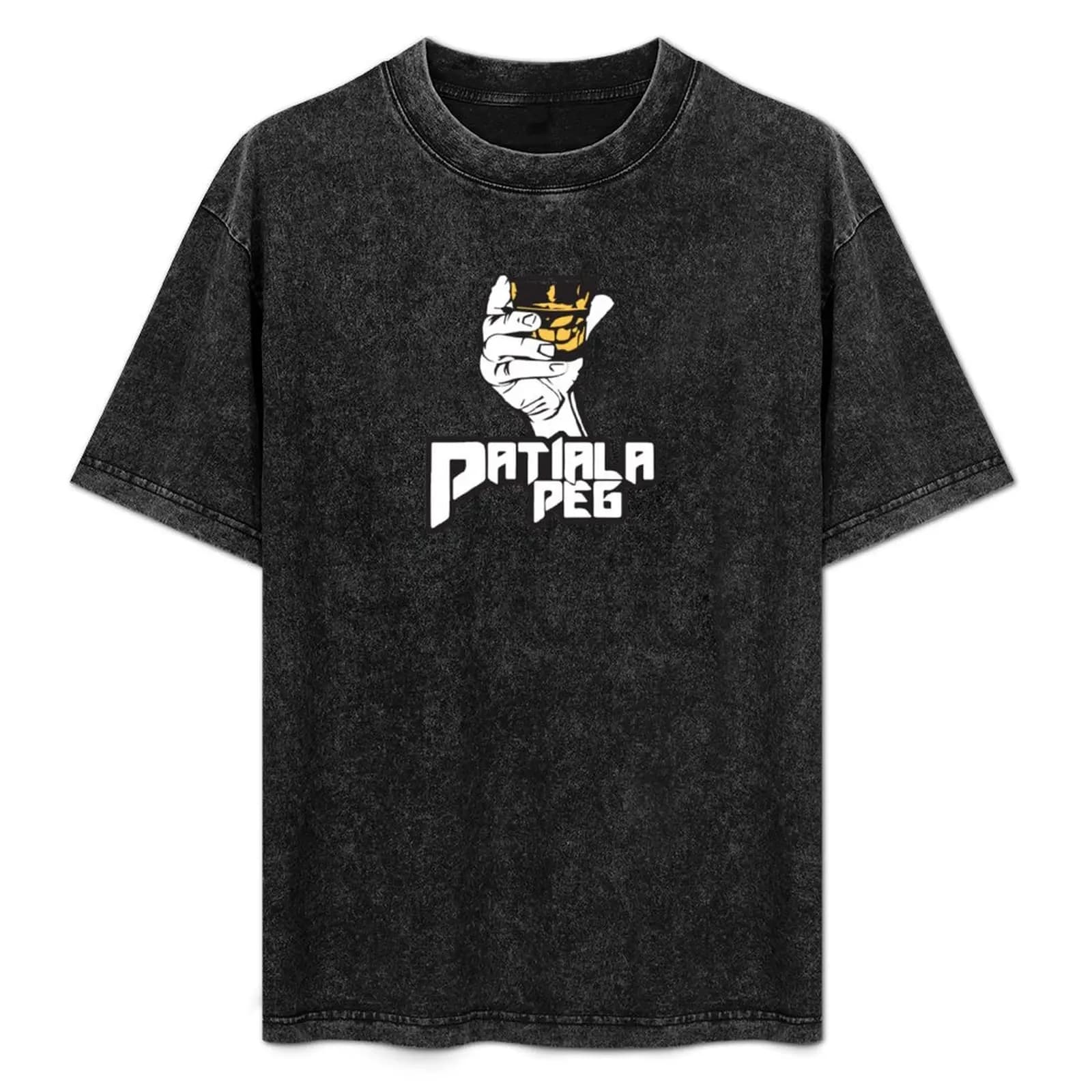 T-shirt Patiala Peg, T-shirt con motivi della cultura pop punjabi, maglietta casual a maniche corte per uomo