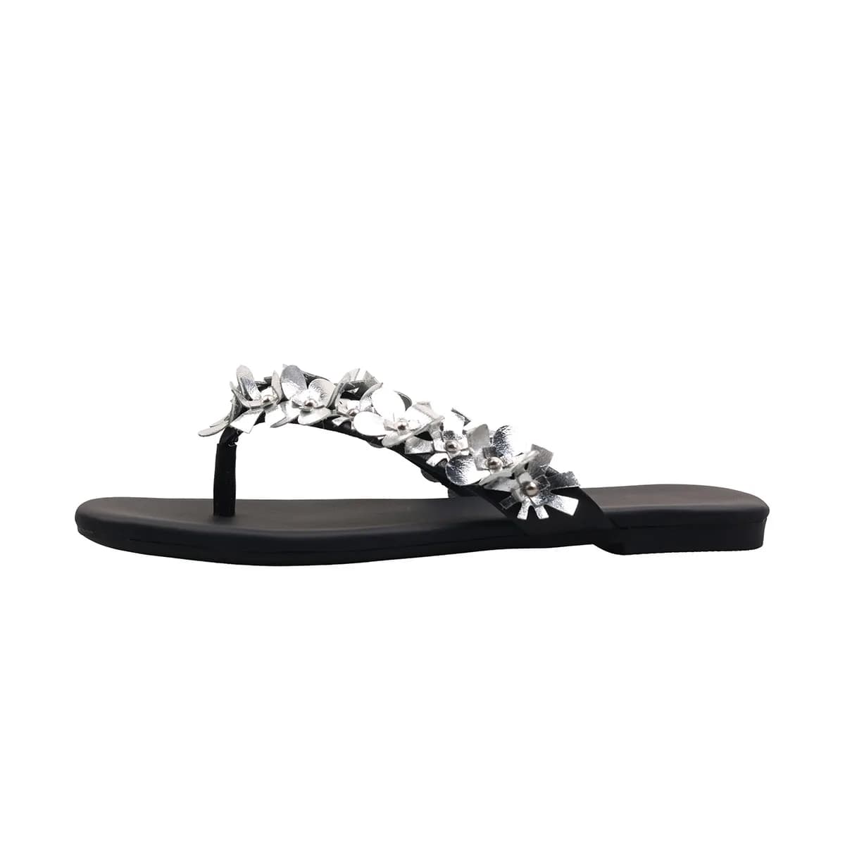 Arden Furtado 2025 Summer Holiday style Pinch toe sheepskin Flip-flops Round toe flower Flats shoes large size beach Slippers