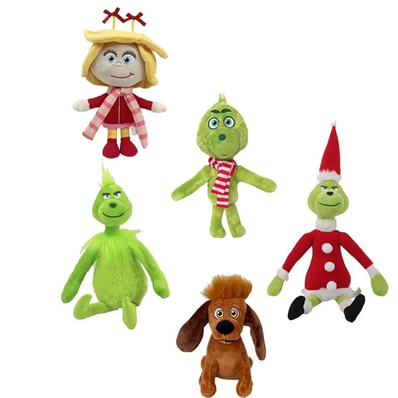 Peluche natalizio Grinch - Bambola di pezza morbida per bambini Kawaii Room Decor Regalo per ragazzi e ragazze Bomboniere natalizie