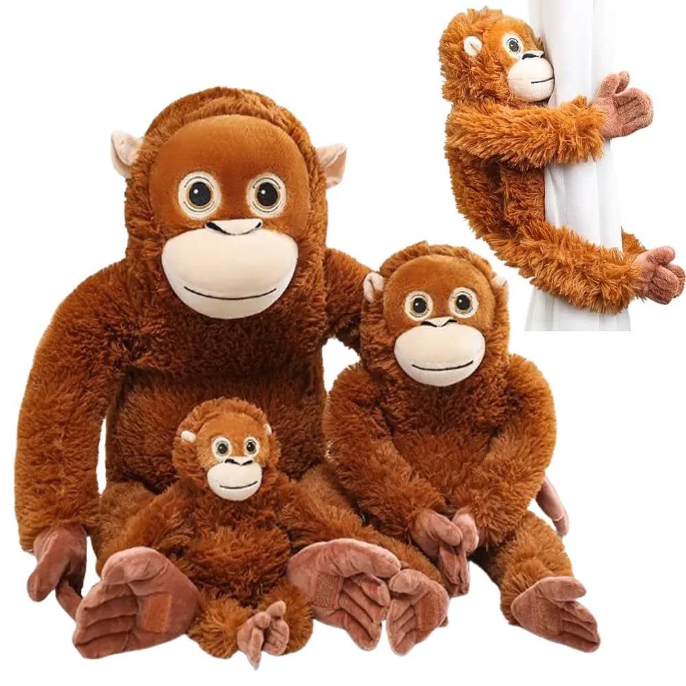 Divertenti Peluche di Orangutan, Giocattoli Morbidissimi di Scimmie Imbottite, Simpatiche Bambole di Orangutan, Regali di Halloween e Compleanno