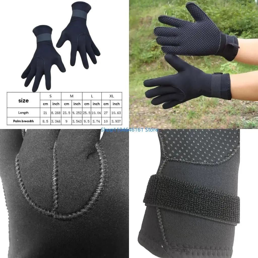Guanti da sub in neoprene da 3 mm per kayak, paddle, nuoto termico, antiscivolo, resistenti all'usura, sport acquatici per uomo
