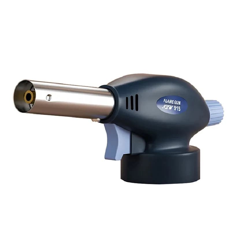 Bruciatore butano con cannello a gas con fiamma di accensione automatica - Pistola per saldatura per barbecue, campeggio, cucina e strumenti di riparazione di saldatura