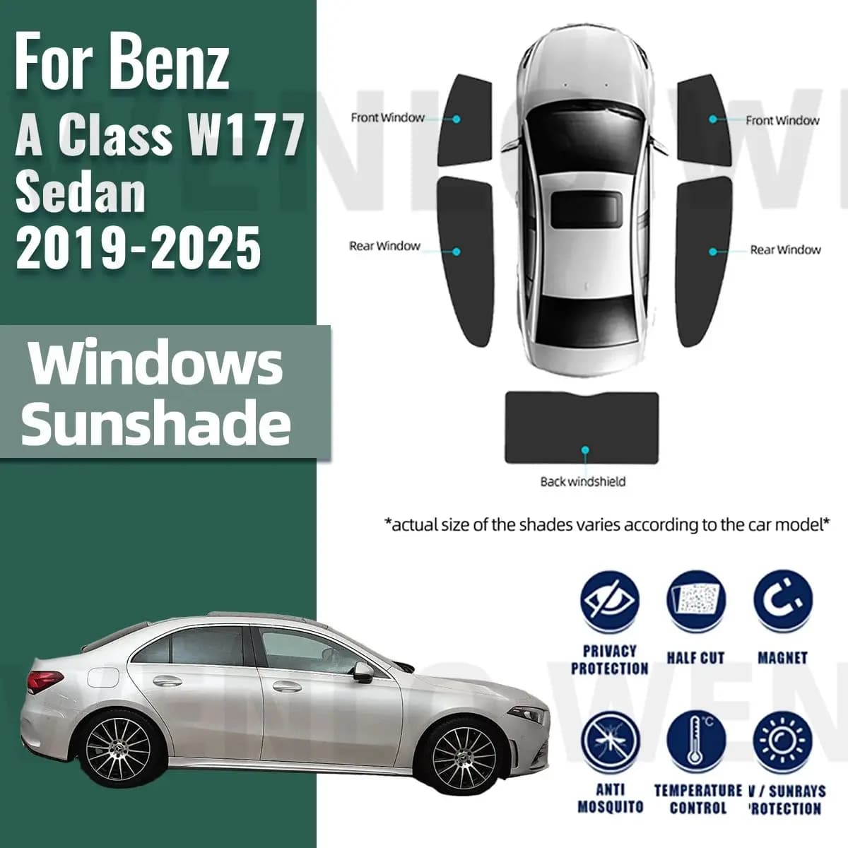 Per Mercedes Benz W177 Berlina Classe A 2019-2025 Auto Parasole Parabrezza Anteriore Telaio Tenda Lunotto Laterale Posteriore Tenda Da Sole Visiera