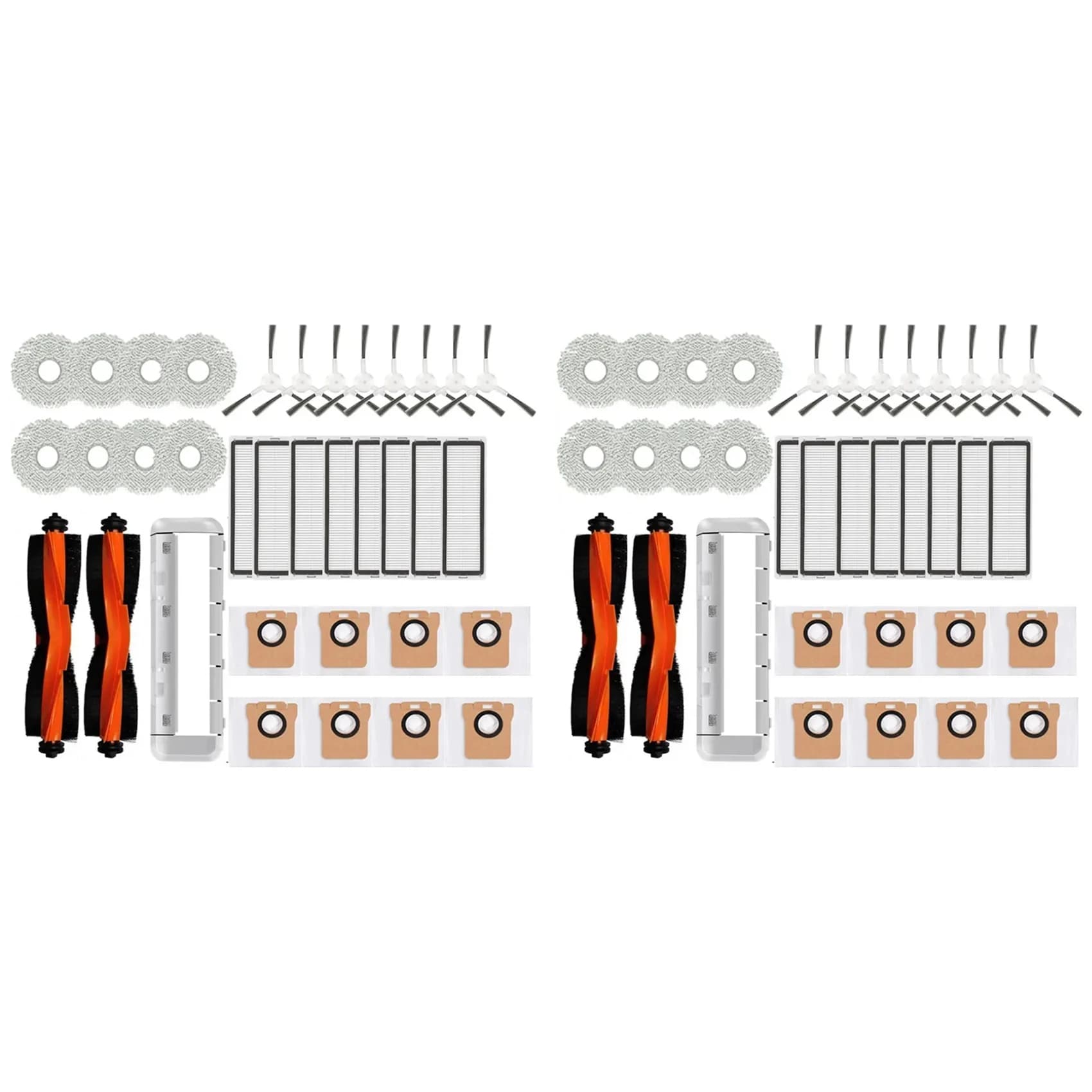 【NUOVO ANNO】2 Set per Xiaomi Robot Vacuum X20+, X10+ / X20 Plus, X10 Plus Spazzola Principale, Spazzola Laterale, Filtro HEPA, Panni Lavapavimenti, Sacchetti Raccoglipolvere