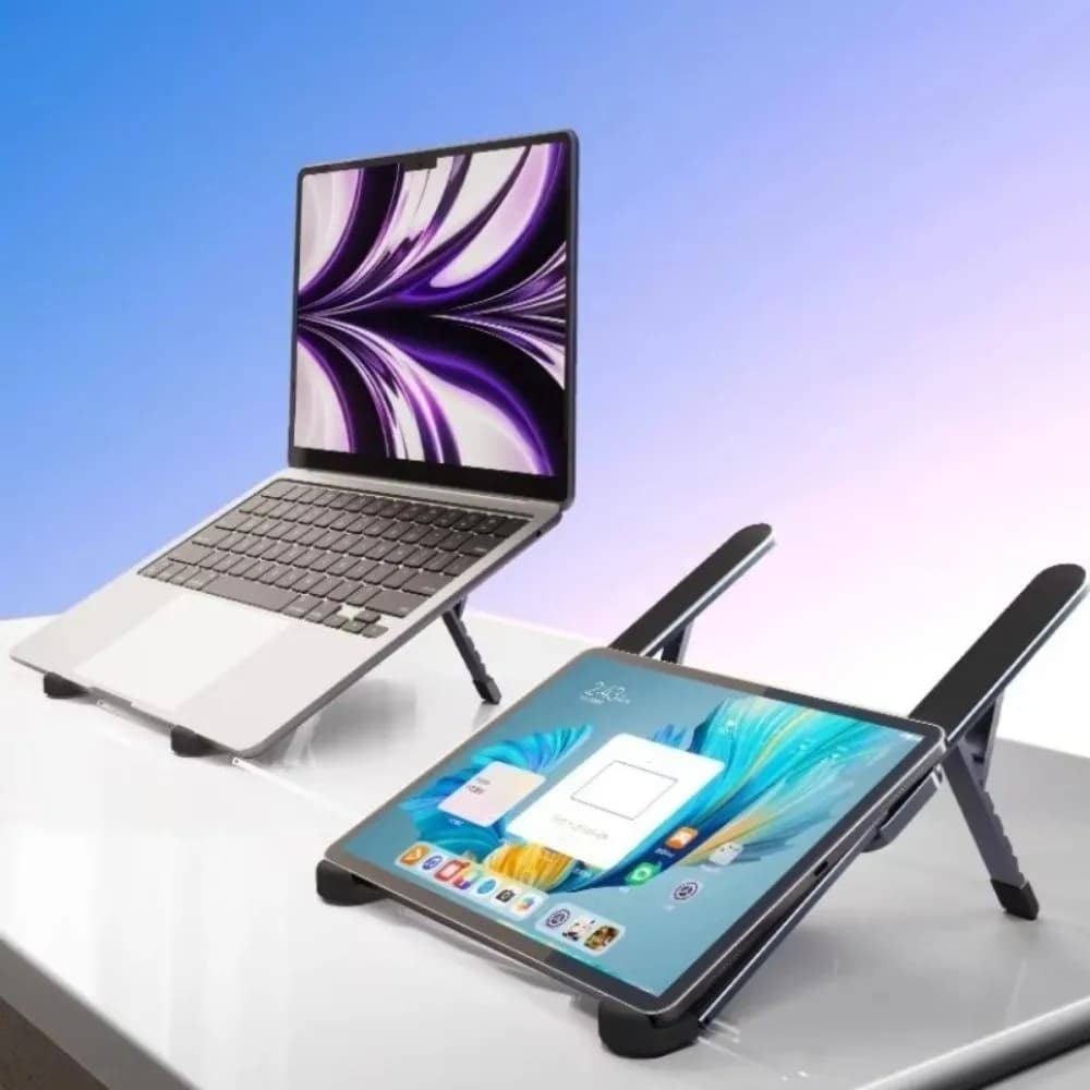 Portable Aluminum Alloy Laptop Stand Lightweight Foldable Tablet Stand Adjustable Angle Height Adjustment Laptop Holder