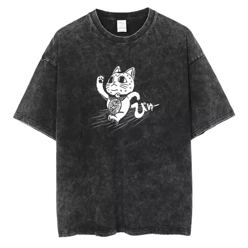 T-shirt da uomo Bleach Ichigo Kurosaki Hollow Split Form Olde Gangsta Gothic Font Vintage Lavato Stampa Anime Estate 2026