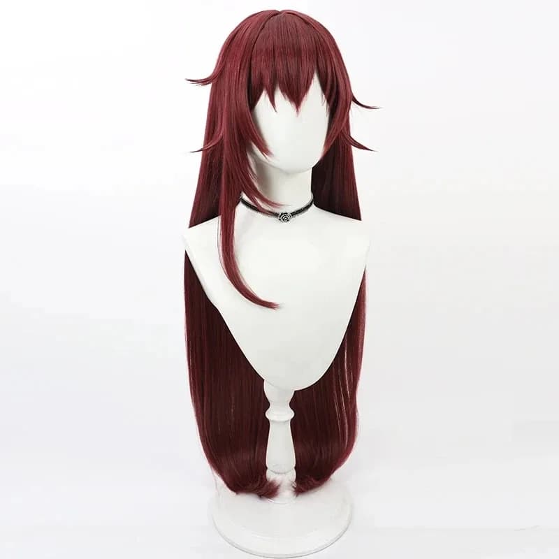 Honkai Impact 3 Eden Cosplay Wig 90cm Long Burgundy Red Heat Resistant Synthetic Hair Halloween Party Carnival Role Play5;c,6's.