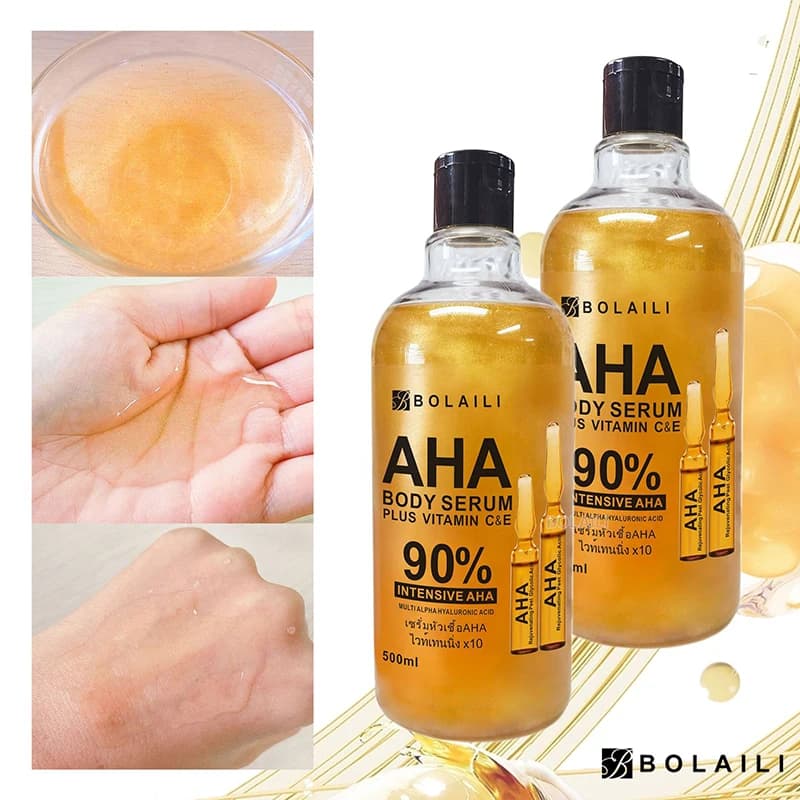 ALPHA Acids Hydroxy 24K Gold Faced Serum Body Vitamin C & Essence Hydrating Shader Macchie Removal Whitening Skin Care 500ml