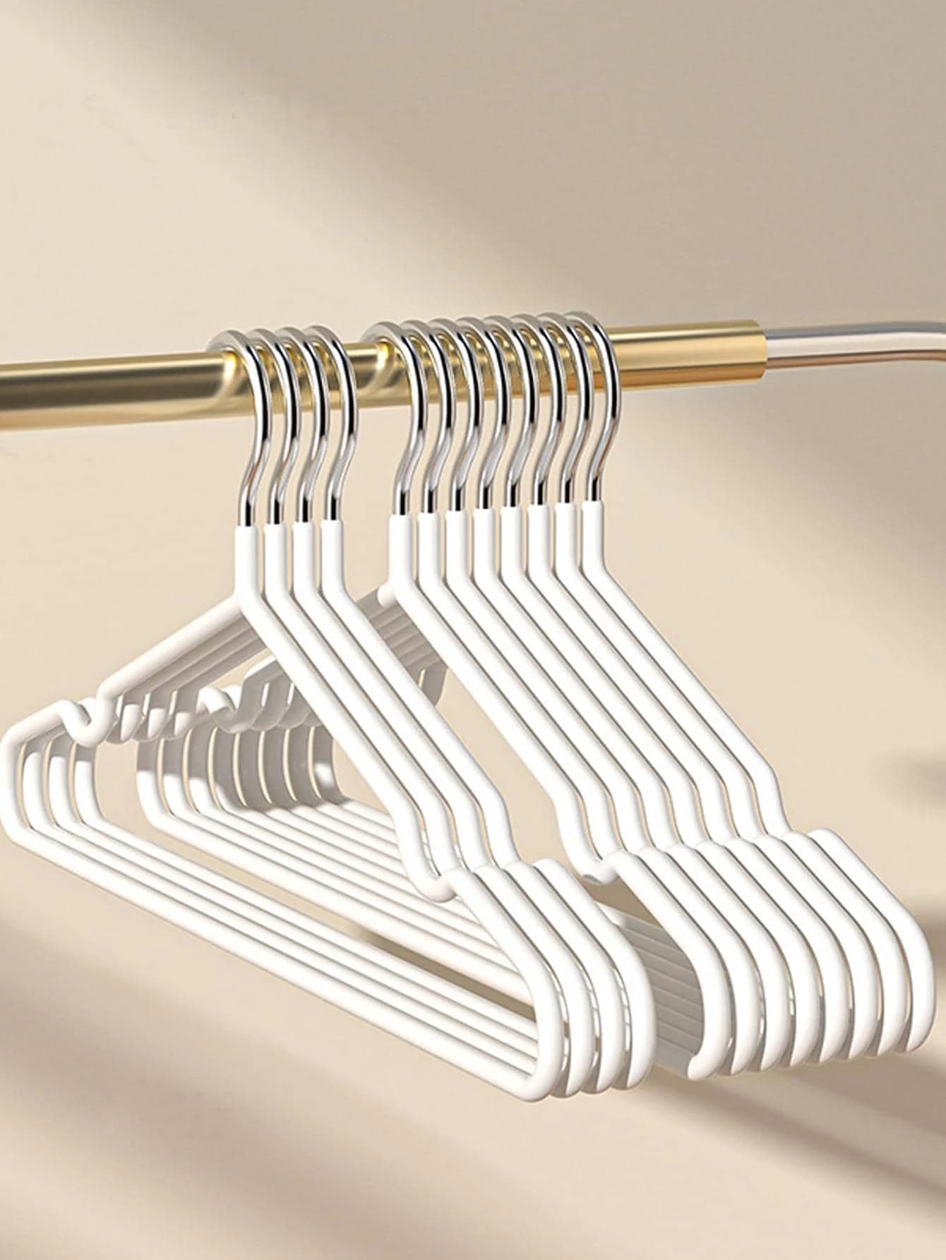 10pcs Stainless Steel Clothes Hanger, Modern Anti-Slip Hanger For Home