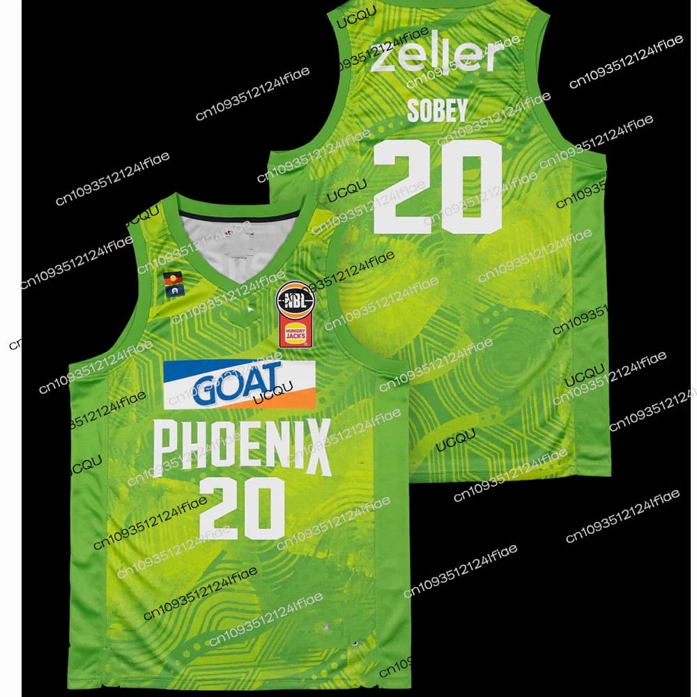 S.E. Maglia Melbourne Phoenix 25/26 Indigenous di Nathan Sobey N. 25 Maglia da basket 20 da uomo australiana, canotta sportiva da basket