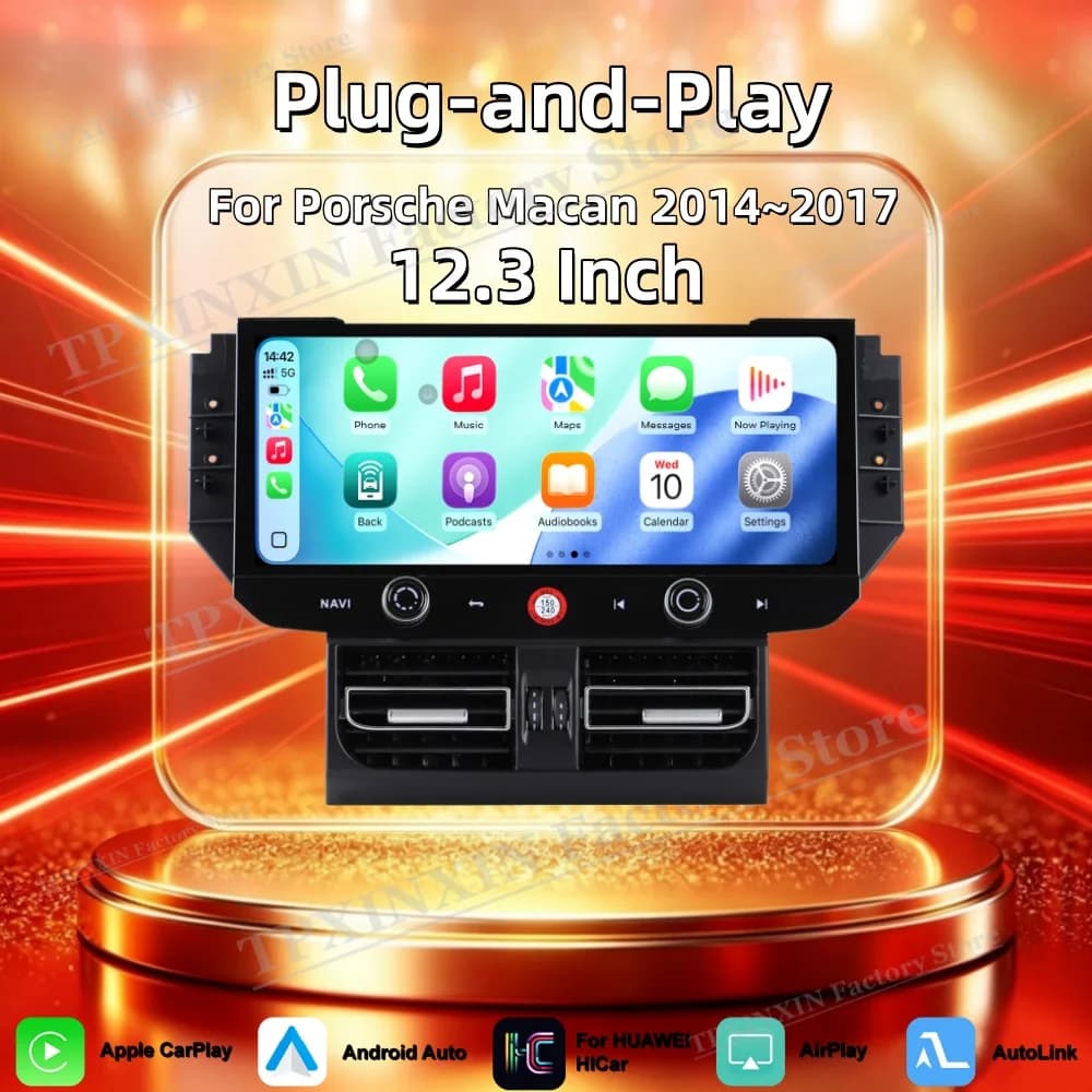 Car Android Stereo Radio HD Touch Screen GPS Navigation Wireless Android Auto Carplay For Porsche Macan 2014~2017 IPS Head Unit