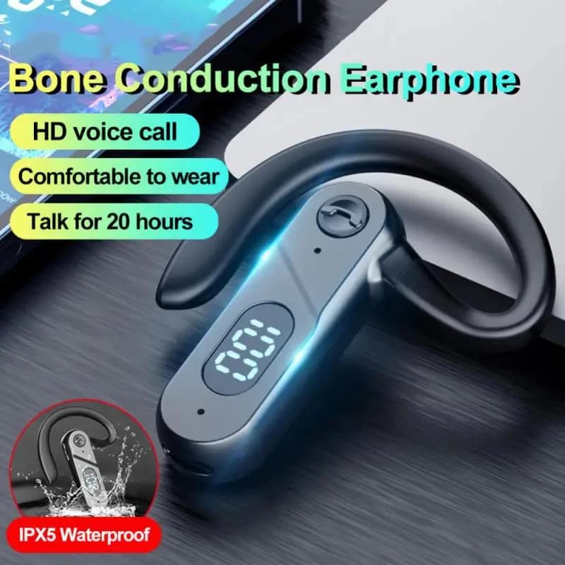 V28 Cuffie senza fili Auricolari Bluetooth 5.2 con microfono Singolo in-ear Sport Auricolari TWS impermeabili Cuffie vivavoce da lavoro
