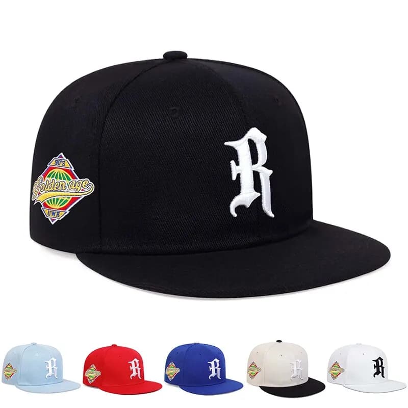 Hip-hop hats with gothic R embroidery Casual baseball caps adjustable for spring and autumn outdoors Sun protection hat