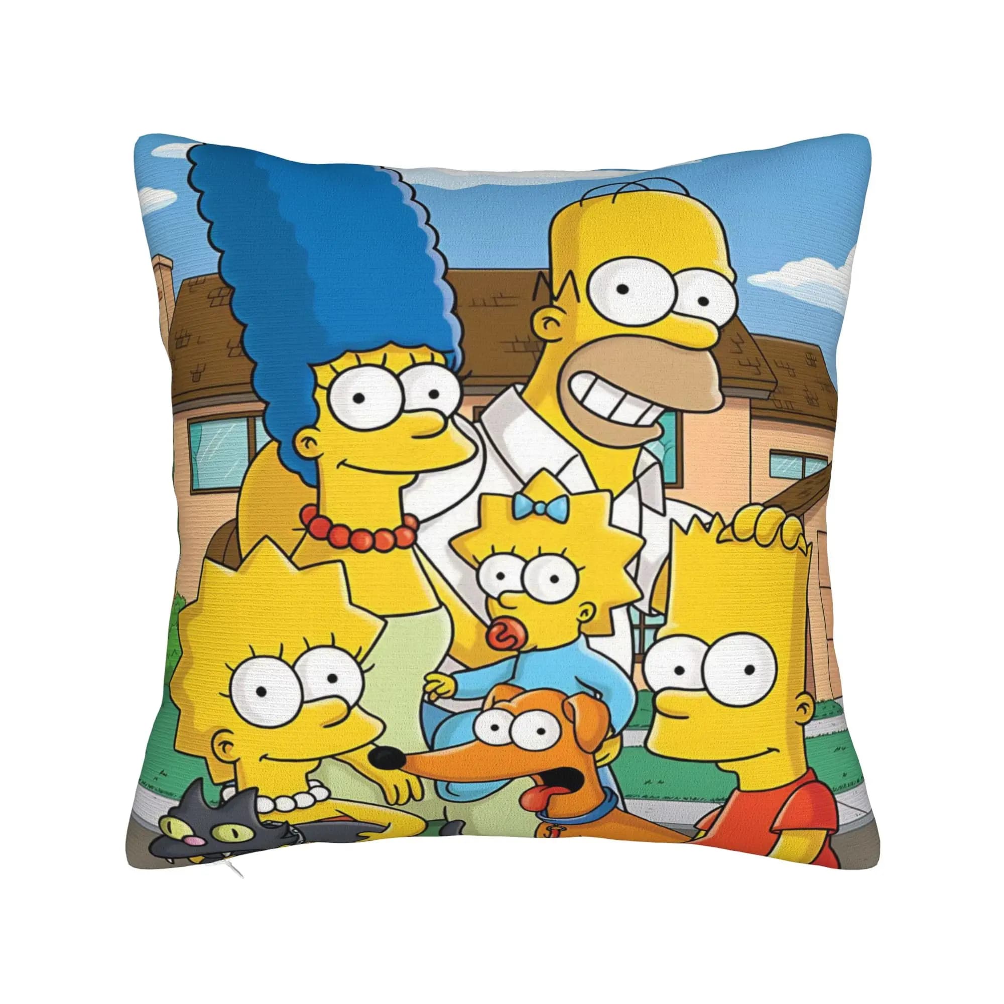Fodera per cuscino decorativa stampata a tema cartoni animati S-Simpsonss, per divano, diverse misure