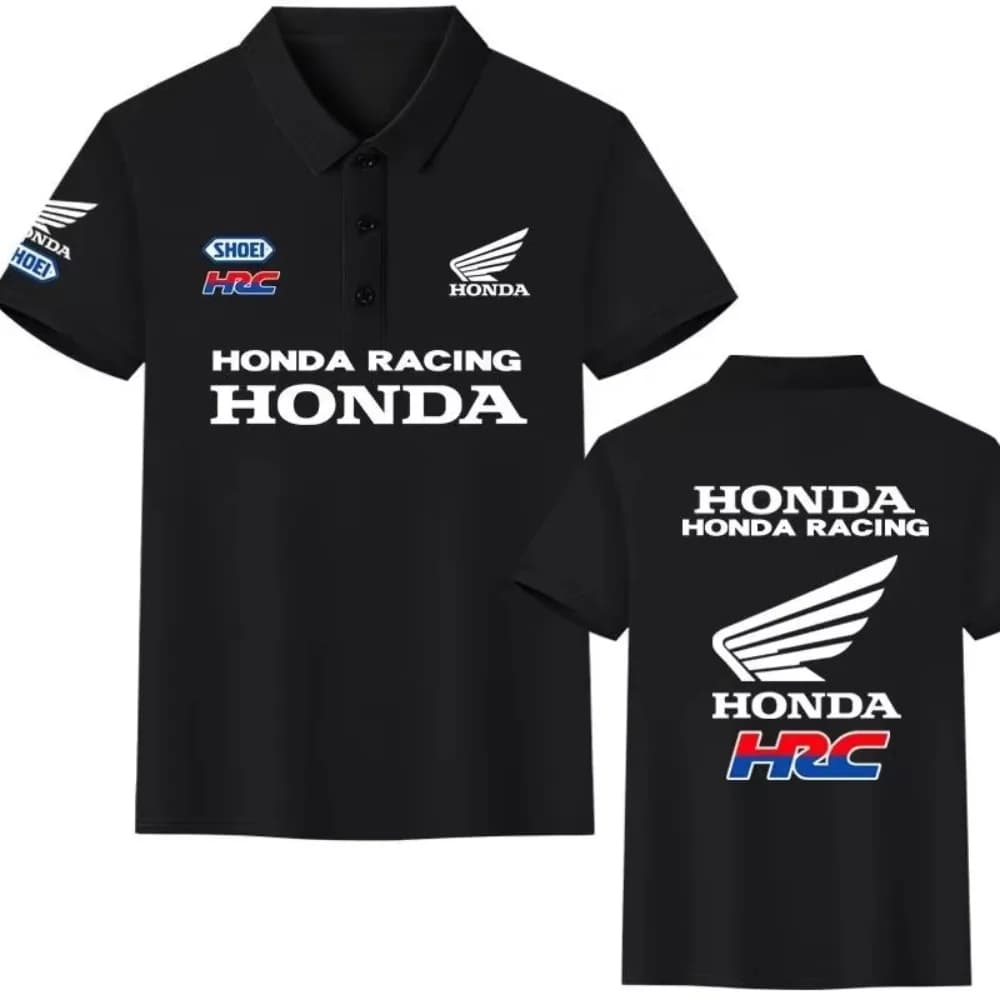 Camicie POLO da uomo e da donna Honda T-shirt estiva HRC non doppia ala dorata da corsa per moto manica corta primavera e autunno