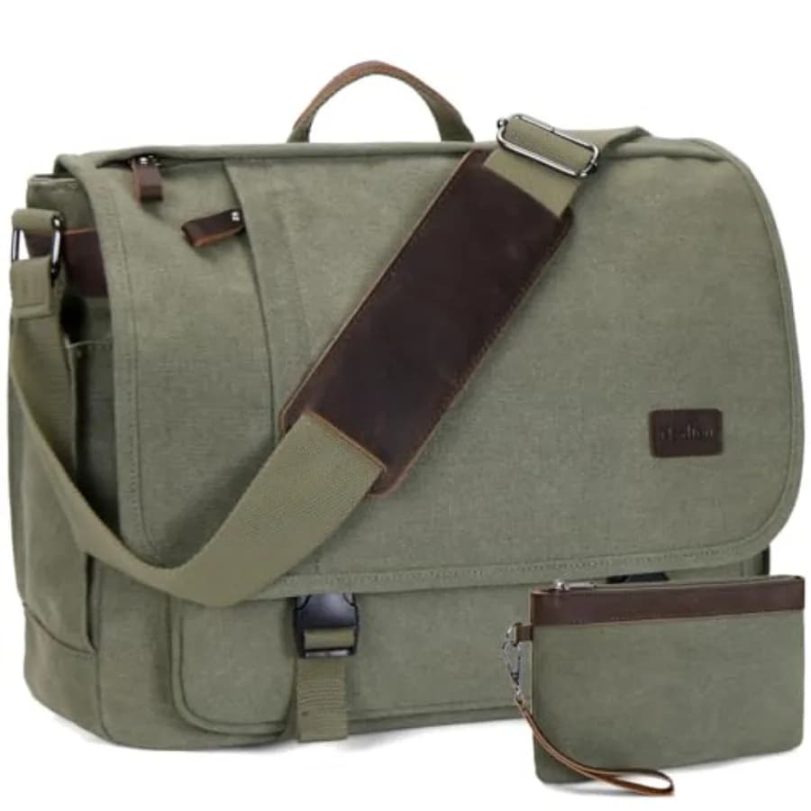 Borsa Messenger Nerlion per Uomo, Borsa per Laptop 17-17.3 Pollici, Borsa per Computer in Tela Resistente all'Acqua, Borsa a Tracolla, Valigetta da Lavoro, Zaino