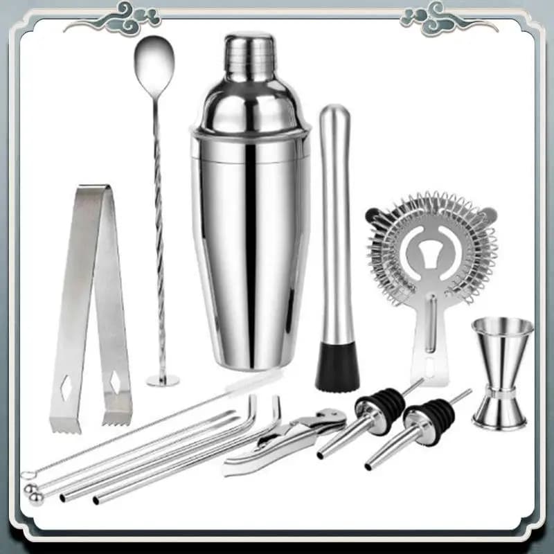 Set da Cocktail AC76-14 Pezzi Kit da Barman - Utensili da Bar in Acciaio Inox per Cocktail Fatti in Casa Accessori per Barman