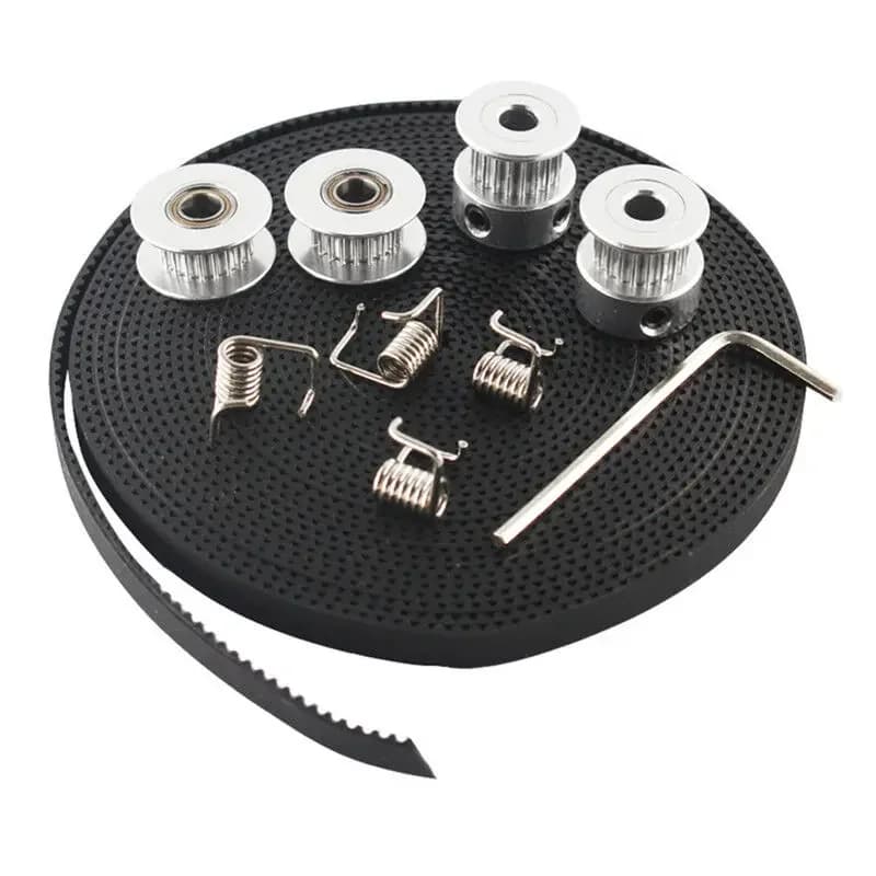 2 metri GT2 cinghia dentata 6mm di larghezza 2PC 20 denti 5mm foro puleggia ruota 4PC tenditore molla chiave esagonale tenditori stampanti parti CNC