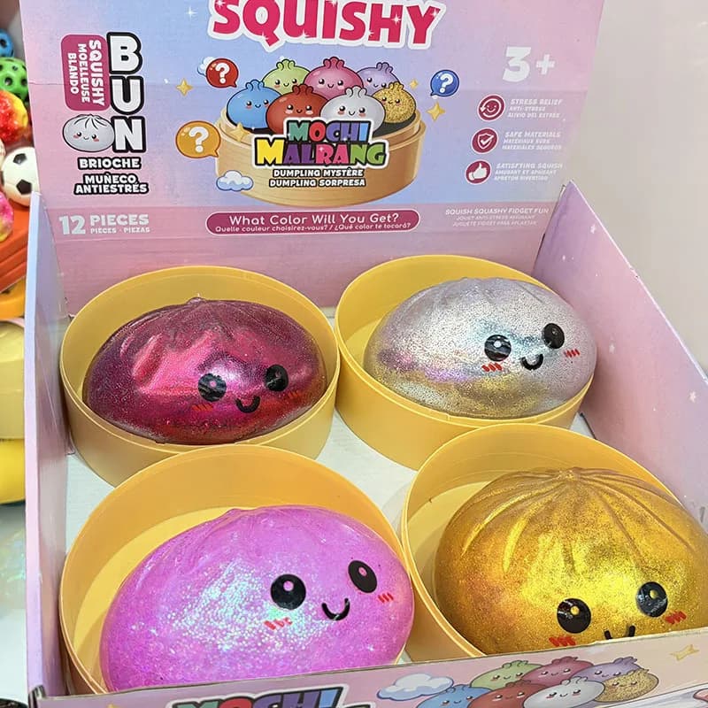 15cm with Bead Dumpling with Steamer Squishy Big Bun Pinching Squeeze for Stress Relief Gift