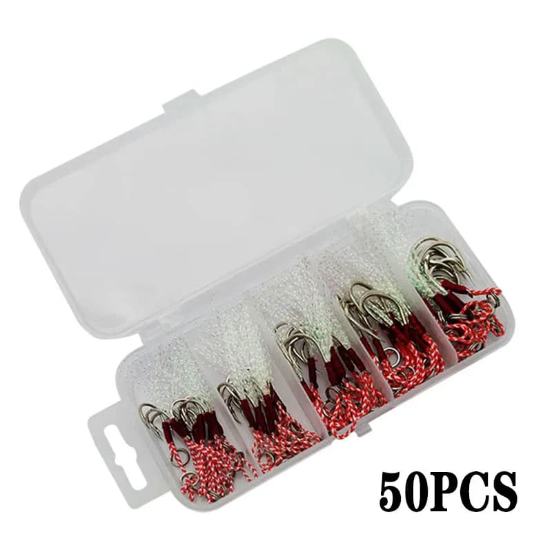 50 pcs/box from 10 # to 20 # any size choice hook for weight with hook for domestic use Jig Assist Hook sea jigging equipment