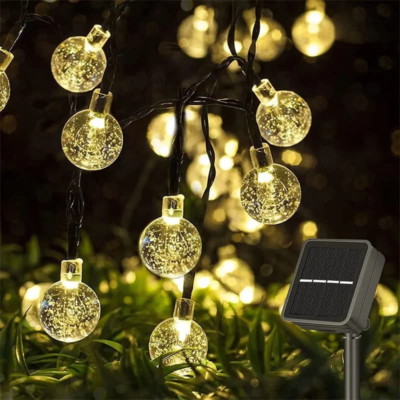 Luci Solari a Stringa 200 LED per Esterni, Decorazione Giardino Matrimonio, 22M IP65 Impermeabile, Ghirlanda Luminosa Natalizia