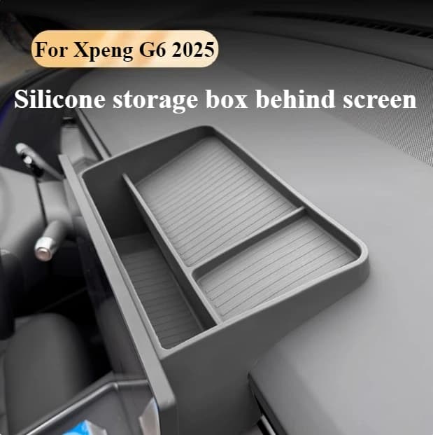 Per Xpeng G6 2025 Vassoio portaoggetti per cruscotto Schermo di visualizzazione per auto Scatola portaoggetti posteriore in silicone Vassoio organizzatore Accessori