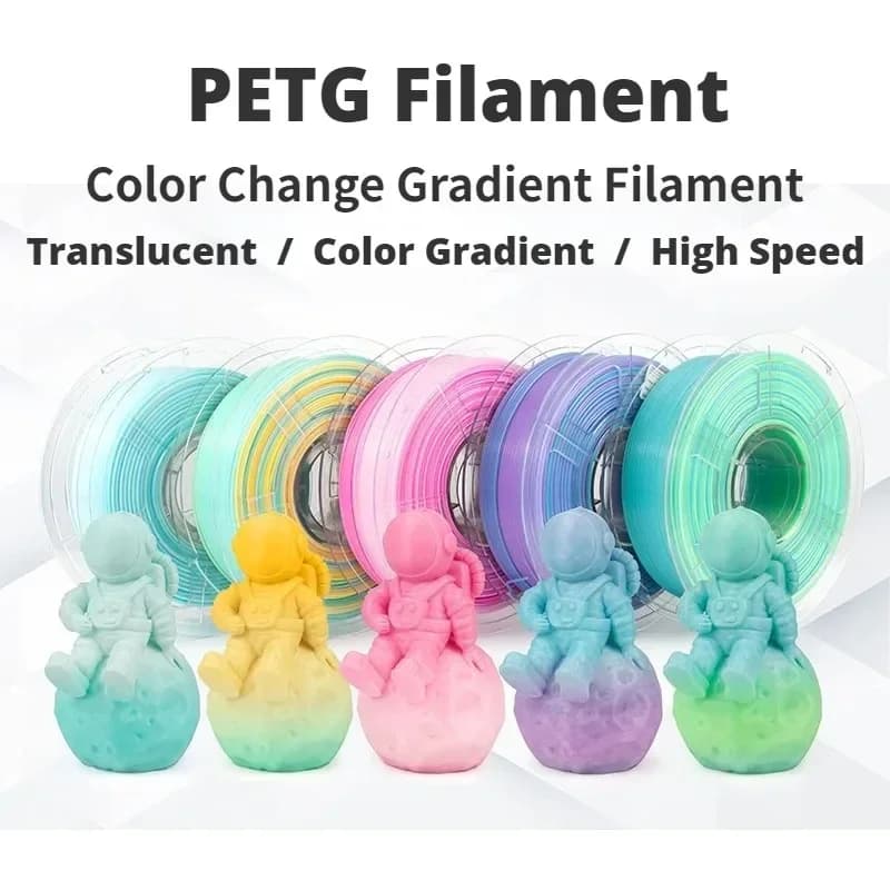 3D PETG Translucent Rainbow 3D Printer Filament 1.75 mm Light Transmission Good 3D Printing Sheet Adhesion Plastic Material