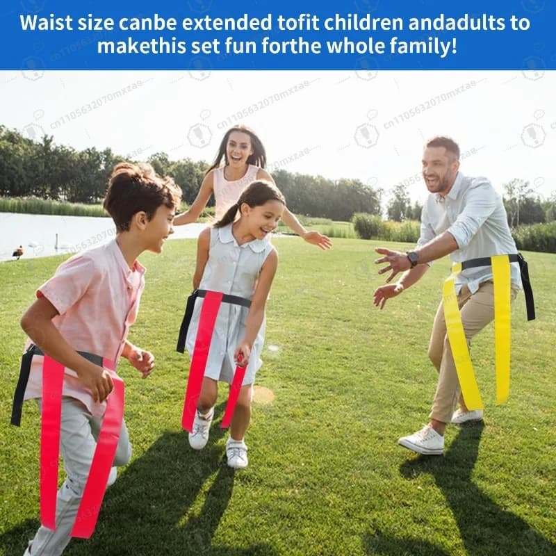 American Style Flag Football Belts Set for Adults, Young People and Children, Training and Matching Equipment