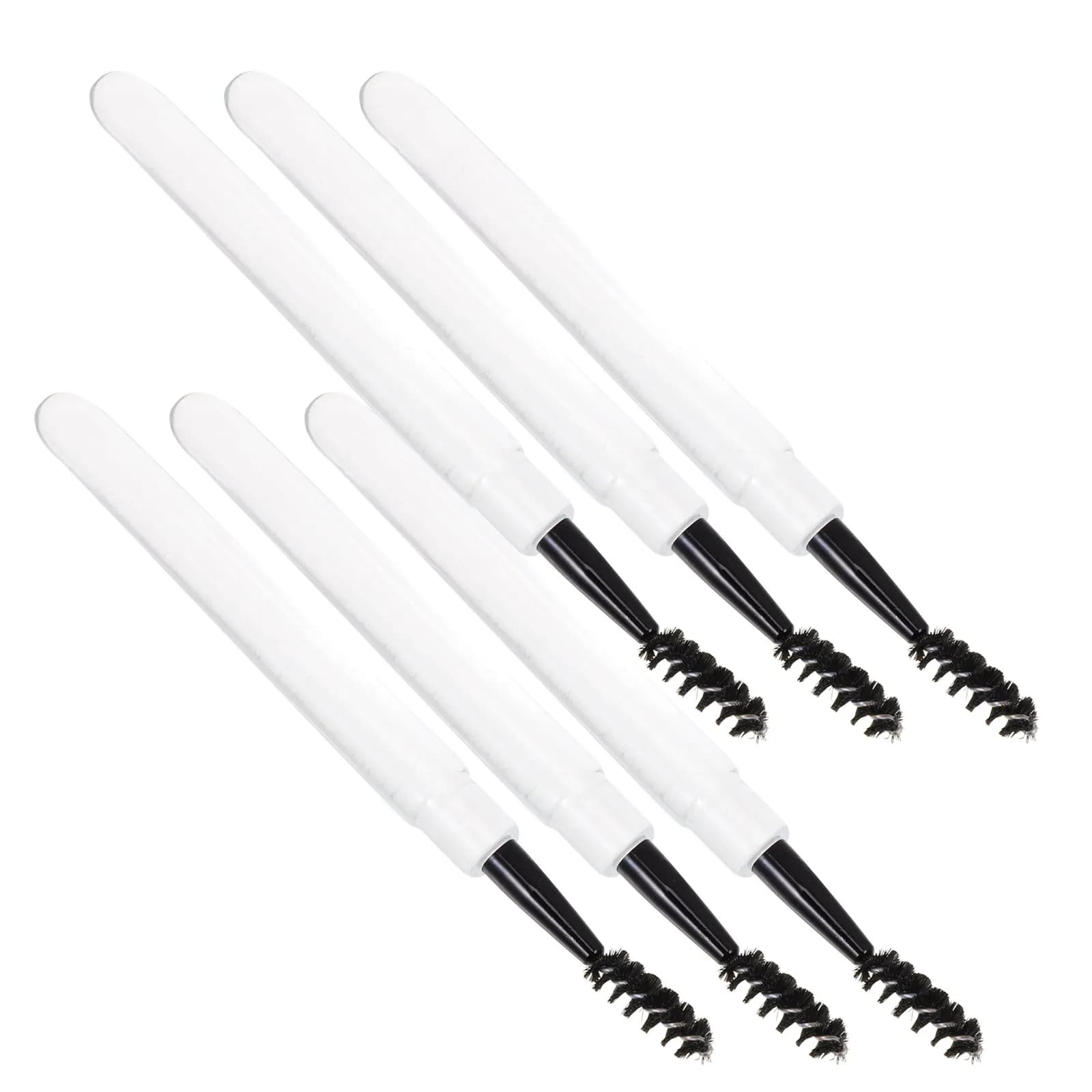 Set di 6 Pennelli per Ciglia e Sopracciglia, Applicatore per Mascara, Strumento per Trucco Ciglia con Custodia da Viaggio in Plastica