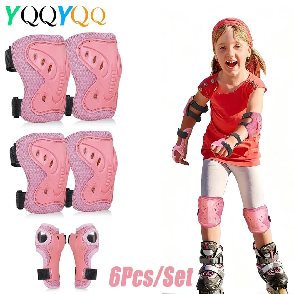 Set di Protezioni per Bambini: Casco, Ginocchiere, Gomitiere e Polsiere per Bicicletta, Ciclismo, Skateboard, Monopattino e Pattinaggio