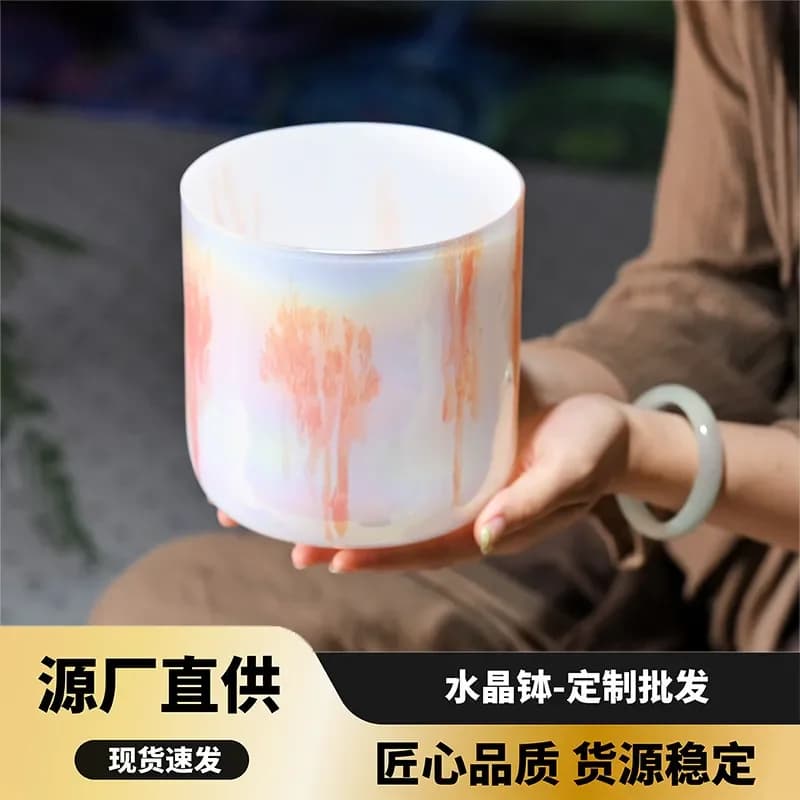 Natural Clear Quartz Crystal Singing Bowl for Sound Healing Yoga Meditation Chakra Balance Therapy Studio Percussion