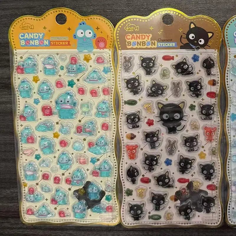 Adesivi 3D in Rilievo di Chococat e Hangyodon, Decorazioni Kawaii per Diari e Regali per Studenti